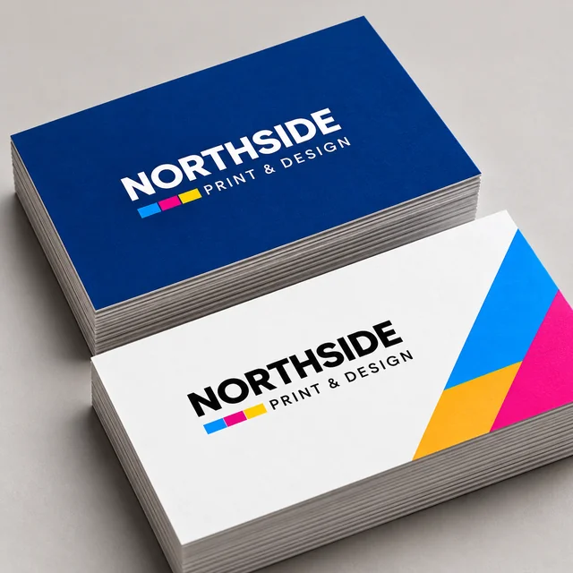 Stacks of printed business cards