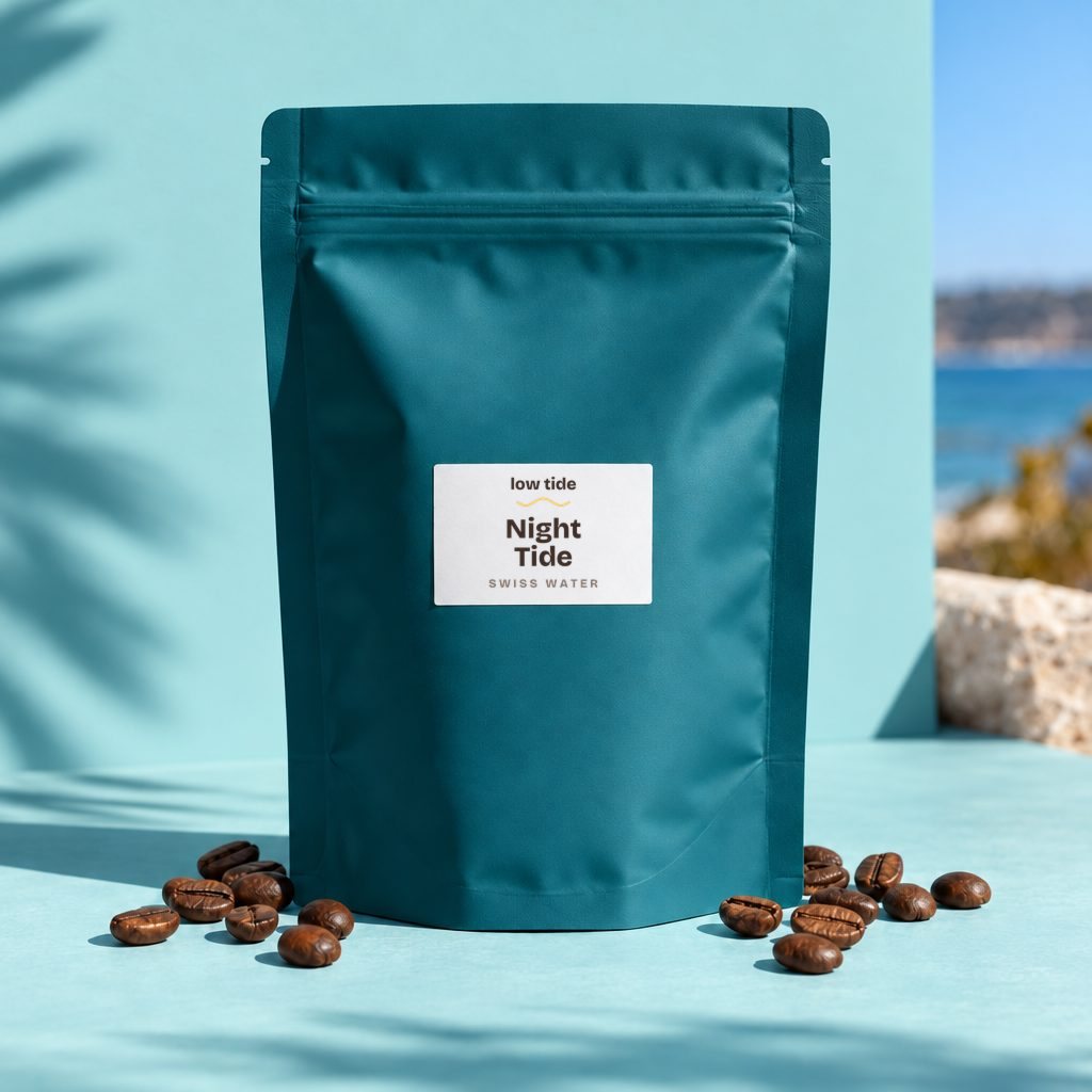Night Tide decaf coffee bag