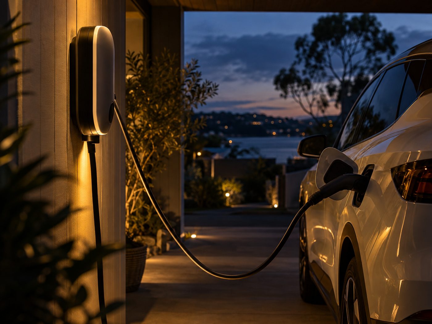 EV charger installed in a carport