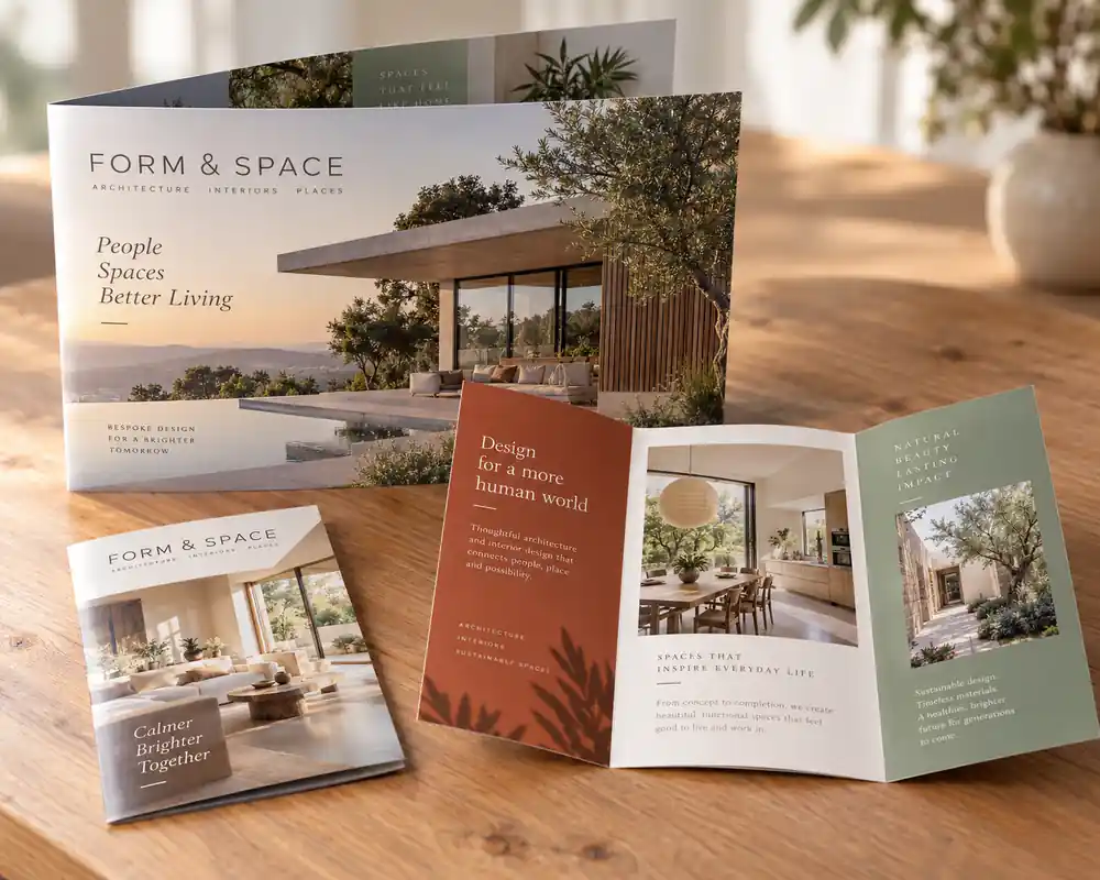 115gsm Gloss Folded Brochures – A3, A4 & A5