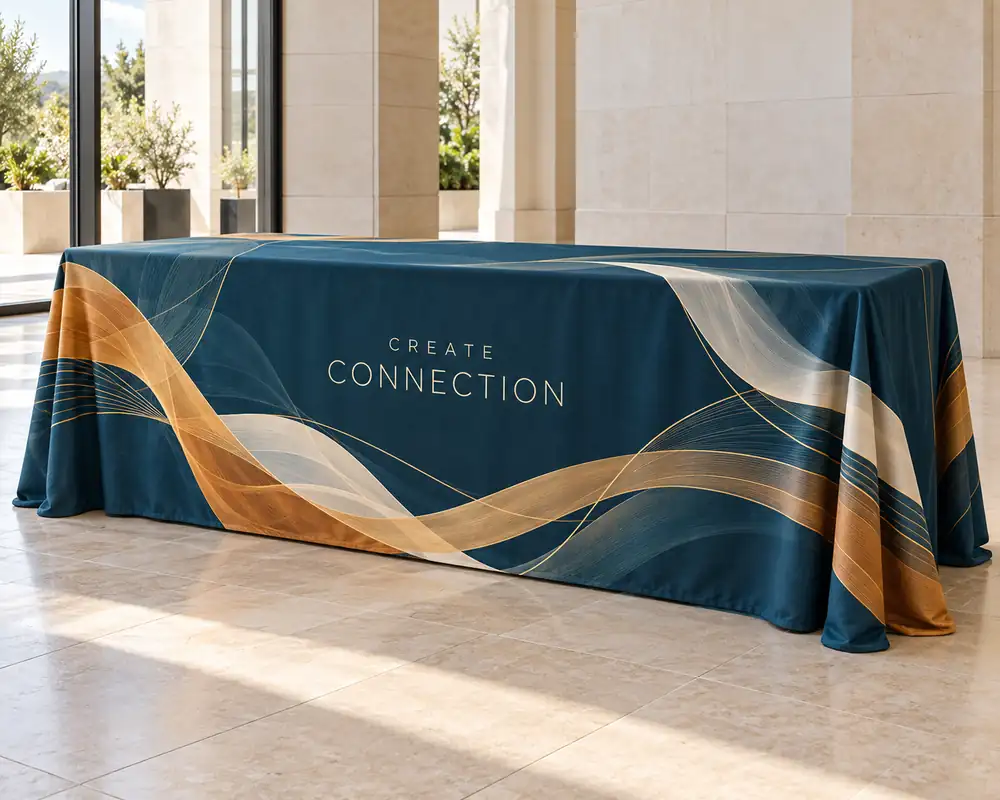 8ft Custom Printed Fabric Table Cloth | Northside Print