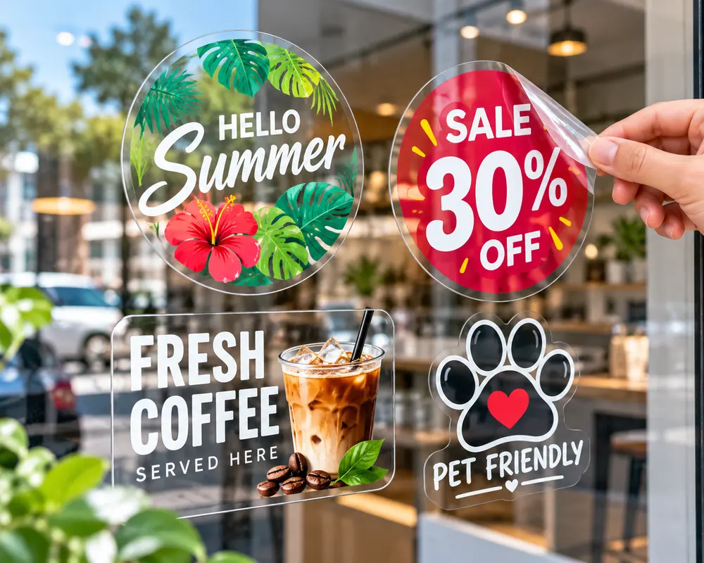 Electrostatic Clear Stickers | Custom Window Stickers