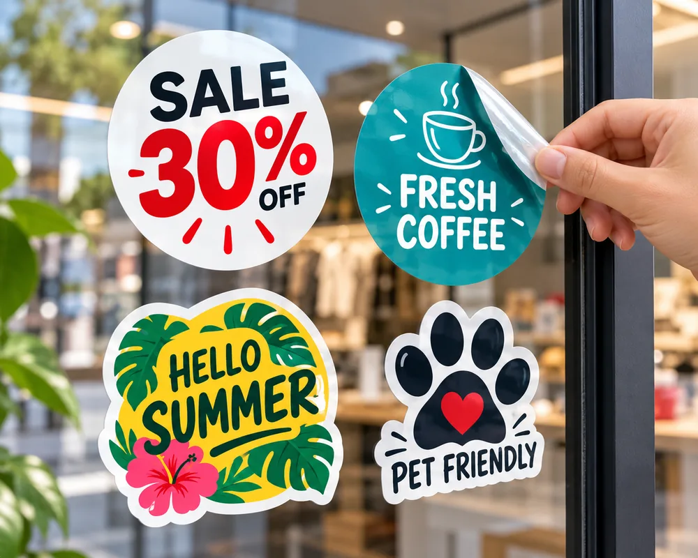 Electrostatic Stickers | Custom White Static Cling Stickers